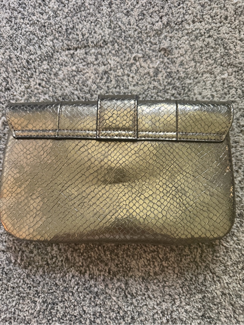 Express Metallic Gold Snake-Accent Clutch - Picture 3 of 4